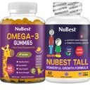 NuBest Bundle ανάπτυξη των οστών - ανάπτυξη του εγκεφάλου: Ωμέγα 3 Gummies Ψηλός Νέα αναζήτηση για παιδιά & εφήβους με ασβέστιο, κολλαγόνο, βότανα, Ωμέγα 3 flaxseed Oil
