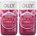 OLLY Ully Ultra Women's Multi Softgels,Overall Health and Immune Support,Omega-3s,Iron,Vitamins A,D,C,E,B12,Daily Multivitamin,30 Day Supply -,60 Count (Pack of 2)