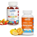 halal Multivitamins for Kids (90 Count) & halal Omega 3 Gummies for Adults & Kids (60 Count) - Μη ΓΤΟ, Χορτοφαγικά, Χωρίς γλουτένη Hamal Gummies