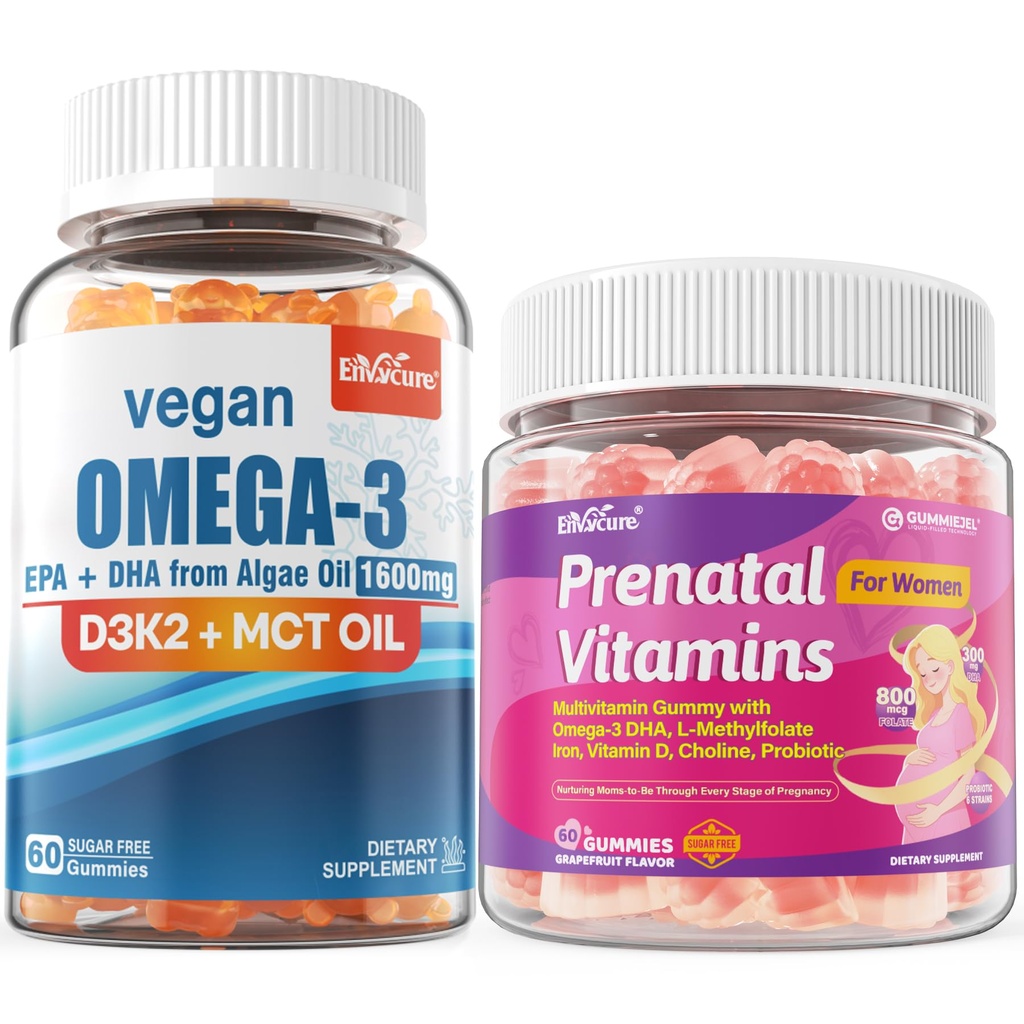 Προγεννητική βιταμίνη για Womem + Ωμέγα 3 Gummies