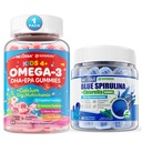 Ωμέγα 3 (EPA/DHA) Γεμισμένες Gummies + Βιολογικές Μπλε Spirulina Gummies