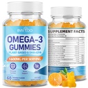 Vegan Omega-3 Gummies - 1600mg με 600mg EPA & 400mg DHA. Φόρμουλα υψηλής απορρόφησης. Νόστιμο Πορτοκαλί Γεύση - 60 Gummies