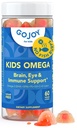 GOJOY Kids Omega 3 DHA Gummies – Δεν Ψάρια Ψάρια, Χωρίς Ζάχαρη – Εγκέφαλος, Μάτι & Ανοσοποιητικό Υποστήριξη – Φυτικά Με βάση Ωμέγα-3 από την άλγη – Vegan, Καθαρό DHA για Τόντλερς, Παιδιά & Παιδιά Ηλικίες 3+