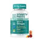 SmartyPants Προγεννητικές πολυβιταμίνες με Omega 3 DHA/EPA, μεθυλοφολικό, Βιοτίνη, Βιταμίνες D3, C, B12, B6, A, K, και ψευδάργυρο, Χωρίς γλουτένη, Καθαρή ετικέτα, Δύο Γεύσεις Φρούτων, 90 Gummies (30 Ημέρα προσφοράς)