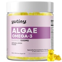 Vegan Omega 3 Gummies για τις γυναίκες, Algae Omega 3 1000mg συμπλήρωμα με DHA, EPA, GLA, βιταμίνη A, E, B12, Folate, δέρμα & εγκέφαλος υγεία, χωρίς ζάχαρη, 60 Count