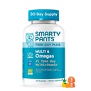 SmartyPants Teen Guy Plus Multi & Omegas Multivitamin Gummies με Omega 3 DHA/EPA, Βιταμίνες D3, C, B12, B6, A, K, Ψευδάργυρος, Folate, Χωρίς γλουτένη, Καθαρή ετικέτα, Ανανάς Πορτοκάλι, 60 Gummies (30 Day Supply)
