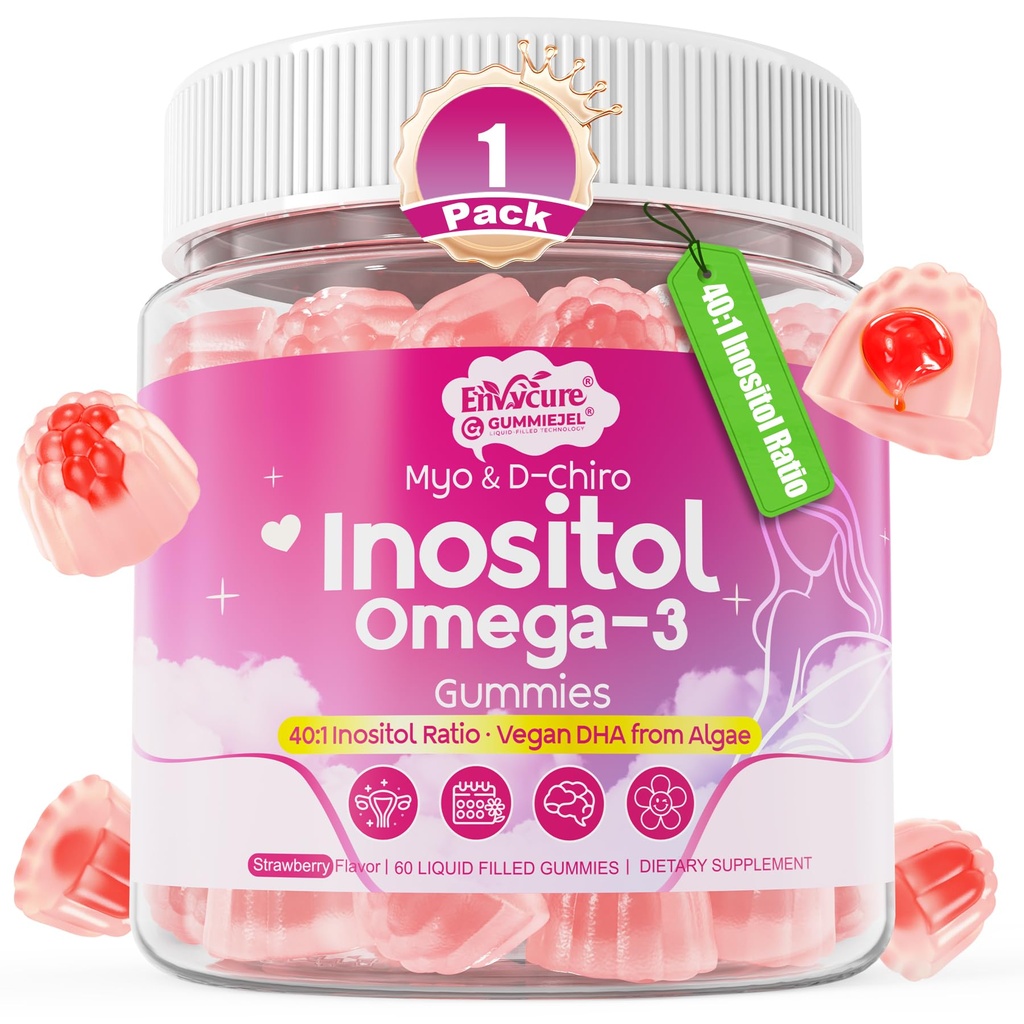 Myo-Inositol & D-Chiro Ιδανικό 40:1, Inositol + Omega-3 (3:1) Gummies, Ορμονική Ισορροπία για τις γυναίκες 