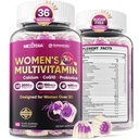 Multivitamin for Women 50 Plus Gummies, Vegan Omega 3, Methylfolate, Calcium, D3 K2, CoQ10, Daily Vitamin A C E, Methylated B12, Biotin, B Complex, Zinc - Bone, Energy, Longevity - Sugar Free, 60Count