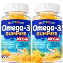 Vegan Omega 3 Gummies για τα παιδιά 4+: Φυσικό συμπλήρωμα Ωμέγα-3 λιπαρών οξέων DHA EPA με βιταμίνη D3 B12 Προβιοτικός ψευδάργυρος λουτεΐνης για τη συνολική υγεία - Δεν γεύση ψαριών πολυβιταμίνη για τα παιδιά (120Count)