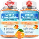 Χωρίς ζάχαρη Gummies 25mg, Lutein και Zeaxanthin Συμπληρώματα για την υγεία των ματιών, 13-σε-1 Φόρμουλα φροντίδας ματιών με Omega-3 Bilberry Saffron-Vision Health, Eye Strain, Dry Eyes, Vegan Orange Flavor 120 Cts