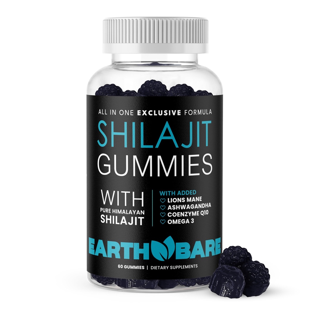 Himalayan Shilajit με Mane Lion, Ashwagandha, CoQ10, και Omega-3 – Premium Exclusive Gummies for Energy, Focus, and Wellness - 60 Count