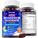 Kids Magnesium Glycinate Gummies - Magnesium Glycinate Supplement 200mg with L-theanine Omega-3 Calcium Vitamin D3 & B12 for Kids Natural Zzz at Bedtime & Overall Health - Sugar Free & Non-GMO