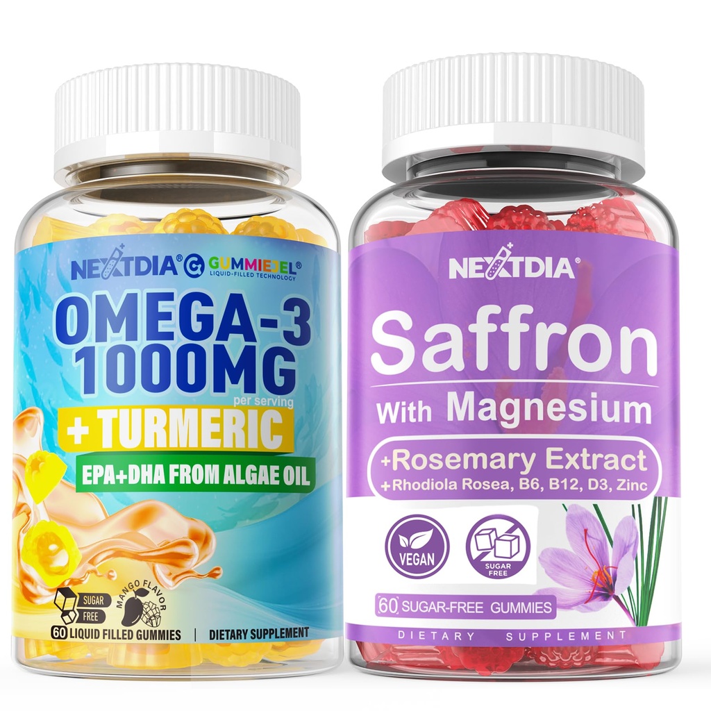 Vegan Omega-3 1000mg + Turmeric, Saffron Συμπληρώματα Gummies
