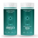 Iwi Omega-3 & DHA Omega-3 Bundle, 30 εξυπηρετήσεις, Vegan Plant-based Algae Omega 3, Krill & Fish Oil Εναλλακτική, Δεν Ψάρια Επίγευση
