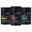 Sports Research® Multivitamin Pack w/CherryPure® Tart Cherry Fruit Complex 800mg, βιταμίνη D3 5000iu + K2 100mcg, και Omega-3 της Αλάσκας ιχθυέλαιο 1250mg - Μη ΓΤΟ · Χωρίς ζάχαρη · Χωρίς γλουτένη