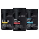 Sports Research® Multivitamin Pack w/CherryPure® Tart Cherry Fruit Complex 800mg, Vitamin D3 5000iu + K2 100mcg, and Alaskan Omega-3 Fish Oil 1250mg - Non-GMO · Sugar-Free · Gluten-Free