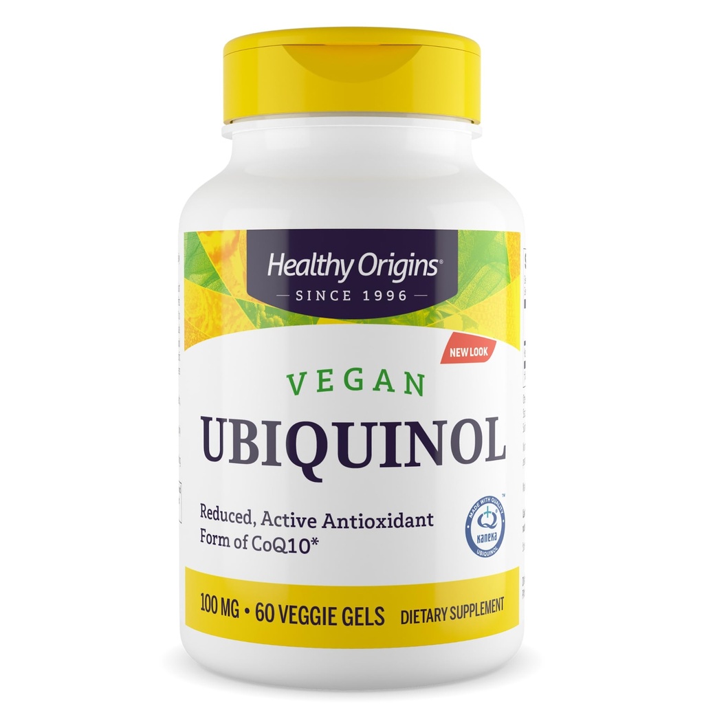 Υγιεινή προέλευση Vegan Ubiquinol (ενεργή μορφή CoQ10), 100 mg - Kaneka Ubiquinol συμπληρώματα για την καρδιακή υγεία & αντιοξειδωτική υποστήριξη - Gluten-free & non-GMO συμπλήρωμα - 60 Veggie Gels