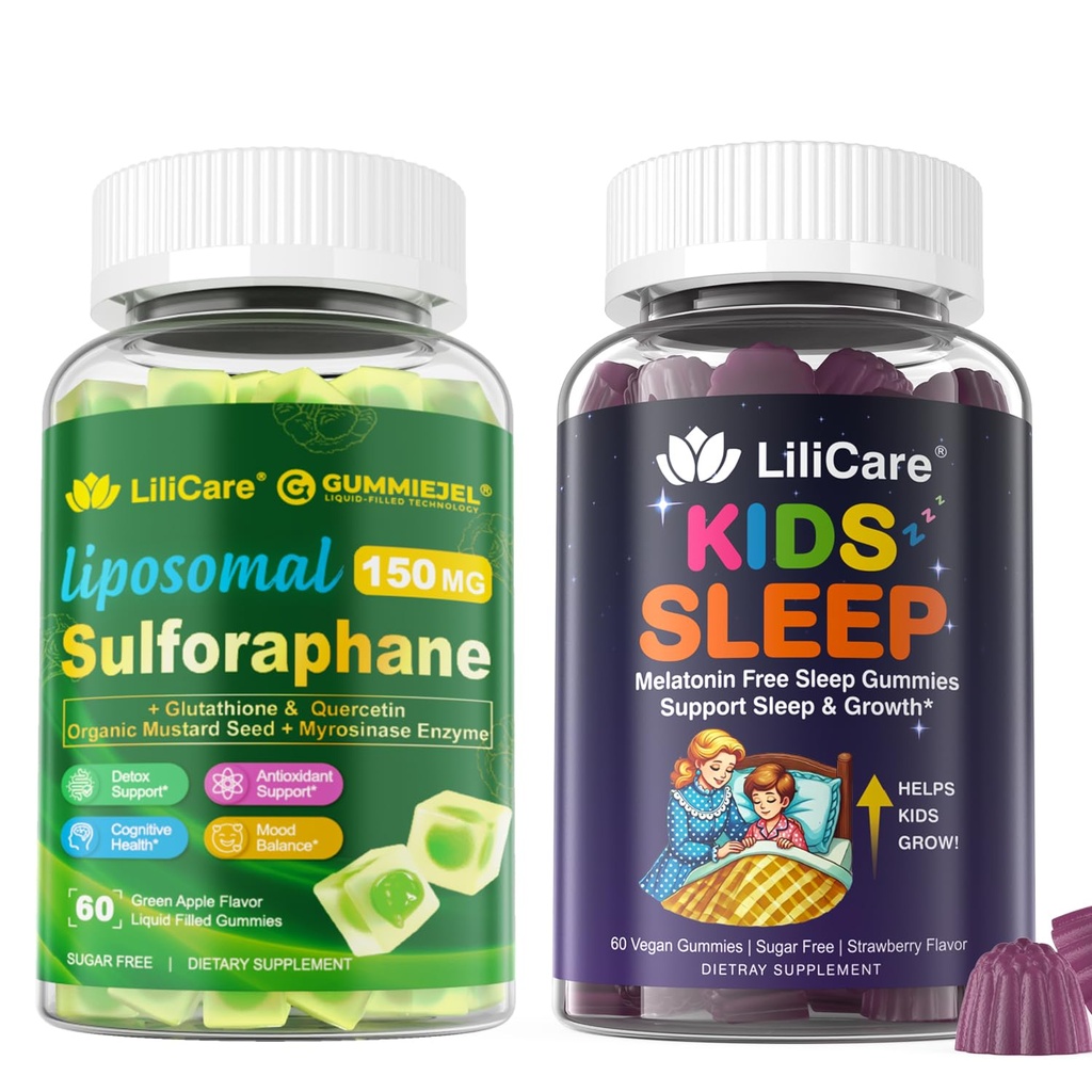 LILICARE Kids Sleep Gummies & Sulforaphane with Glutathione Gummies