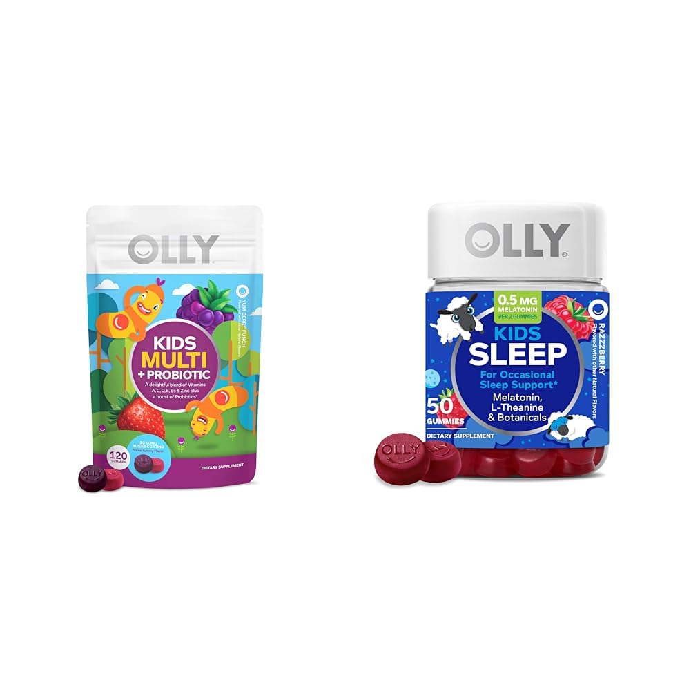 OLLY παιδιά πολυβιταμίνη + προβιοτική και ύπνο Gummies, 120 και 50 κόμης