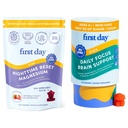 ΠΡΩΤΑ ΗΜΕΡΑ Τα παιδιά ηρεμούν Gummies (Strawberry) & Brain Focus Gummies (Peach) για ξεκούραση & προσοχή 