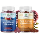 Πακέτο των παιδιών Μαγνήσιο Gummies - Χαλαρωτικό Mg Citrate με βατόμουρο Γεύση για την υγεία των μυών & καρδιά Υποστήριξη και Ιρλανδική θάλασσα Moss Gummies με την Ιρλανδική Θάλασσα Moss, Bladderwrack & Burdock Root