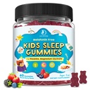 Παιδιά Κοιμούνται Gummies με γλυκινικό μαγνήσιο – Μελατονίνη Δωρεάν υποστήριξη για τα παιδιά – Ηρεμία & χαλάρωση με L-Θεανίνη, GABA, Χαμομήλι & Λεμόνι Μπάλα – Ζάχαρη Δωρεάν μικτή γεύση μούρου, 60 Gummies