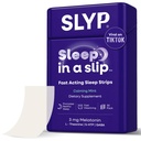 Slyp Fast-Dissolving Oral Mint Sleep Strips, Natural Sleep Aid for Adults & Kids with Melatonin 3mg, L-Theanine, GABA & 5-HTP for Calm Support & Alternative to Sleeping Pills & Gummies – 30 Strips