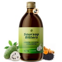 Soursop Bitters Liquid for Digestive Health,Gut Detox&Cleanse, Antioxidant,Immune Support,Skin Health-Pure 15 Herb Guanabana Τσάι με Μαύρο Σπόρο,Moringa & Turmeric,98% Υψηλή Απορρόφηση,Non-GMO 16 fl oz