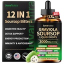 (4 Fl Oz) Soursop Bitters Liquid Drops 12 in 1 with Sea Moss, Moringa, Turmeric, Echinacea & Ashwagandha Extract - Φυτικό τονωτικό για Digestive Wellness & Immune Support