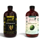 Black Seed & Soursop Bitters Bundle – 2 x 32 oz Μπουκάλια - 64-Day Supply – Vegan Organic Herbal Tonic for Digestive Health & Wellness – No Sugar, Made in USA.