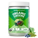 Αμιγώς εμπνευσμένο οργανικό πράσινο σκόνη Superfood Smoothie Mix, Unflavoured (30 σερβιρίσματος) - Super Greens με προβιοτικά, Spirulina & Chlorella για την ουλίτιδα & Digestive Health - Vegan