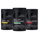 Sports Research® Antioxidant Support Pack - Λάδι Orγανης 9500mg + Βιταμίνη D3 K2 5000iu + Τριπλή Δύναμη Ασταξανθίνης