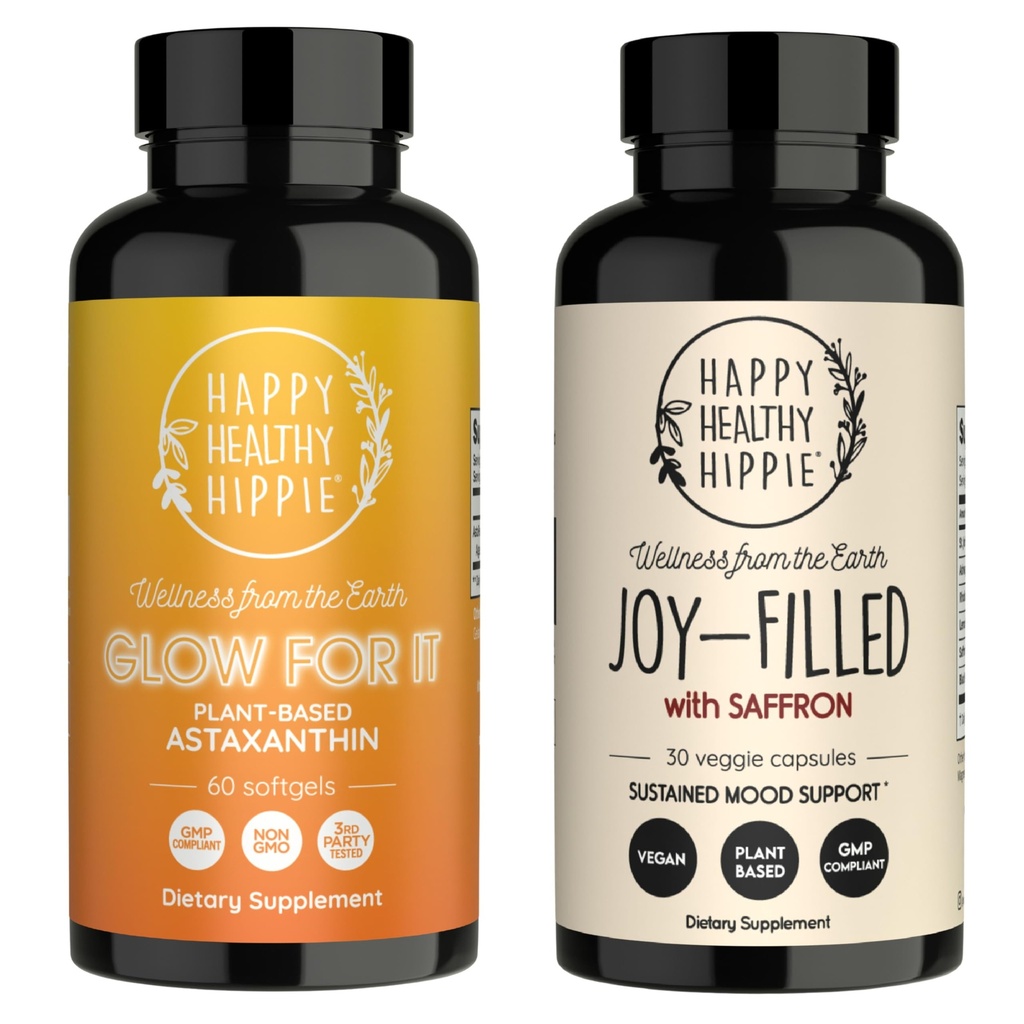 Happy Healthy Hippie Joy-Filled με Saffron Mood υποστήριξη συμπλήρωμα & λάμψη για το συμπλήρωμα Aspaxathin