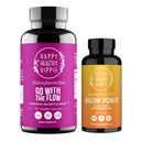 Happy Healthy Hippie Glow for It Aspaxanthin Supplement & Go with The Flow Hormone Balance for Women 180ct
