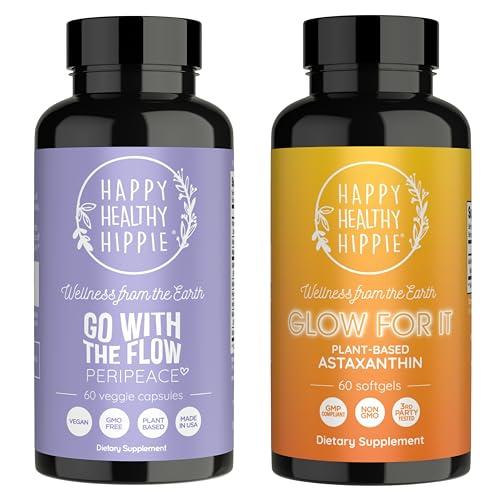 Happy Healthy Hippie Glow for It Aspaxanthin Supplement & Go with The Flow Perimenopause Συμπληρώματα για τις γυναίκες