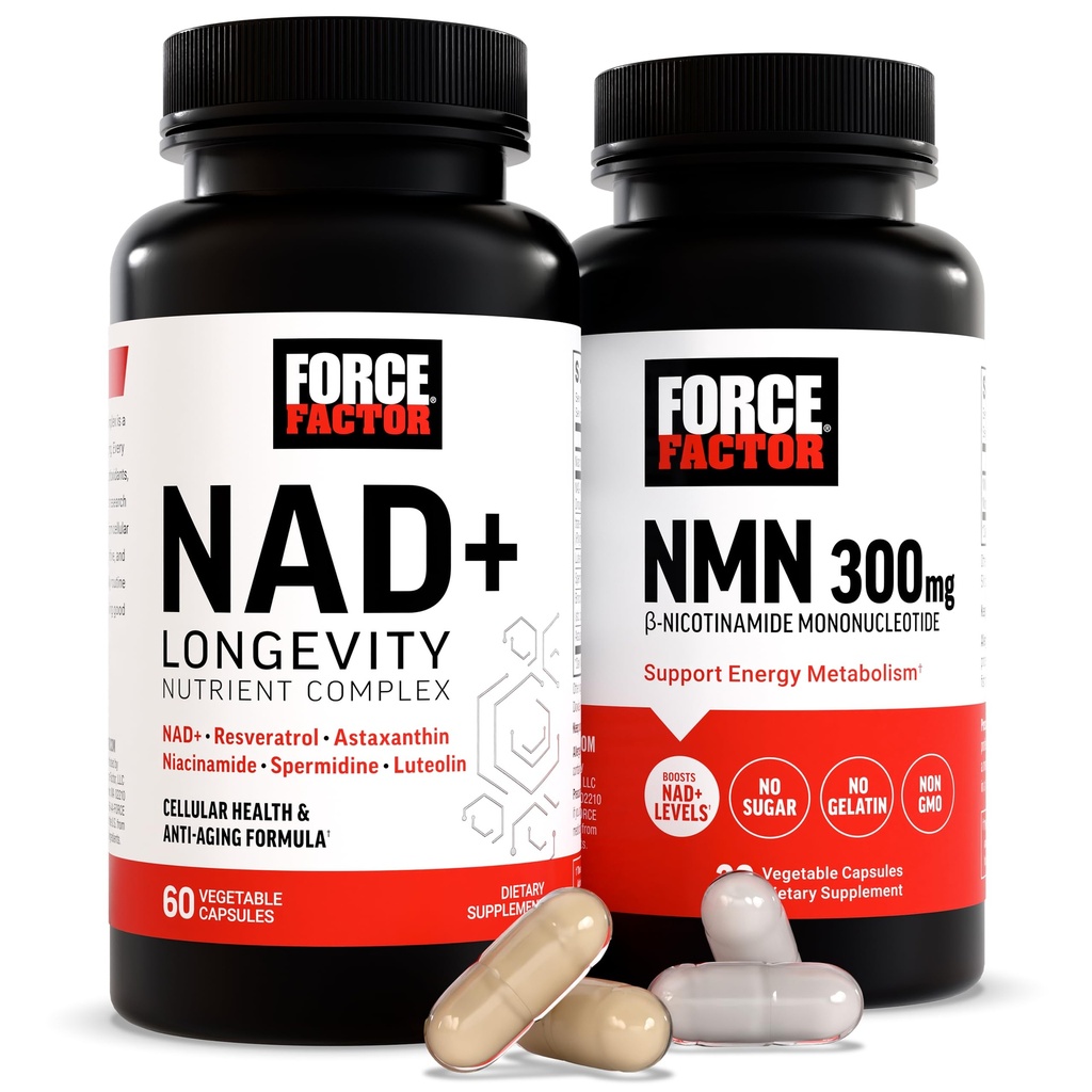 Συμπλήρωμα παράγοντα δύναμης NMN, NAD+ (NMN ή Nicotinamide Riboside Alternative) με Resveratrol, Ασταξανθίνη, Spermidine & Luteolin Complex, NAD για την υποστήριξη της κυτταρικής υγείας & υγιή γήρανση, 60 κάψουλες