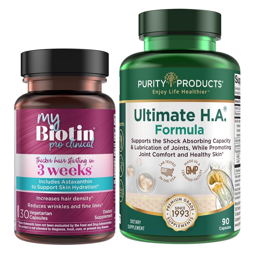 Προϊόντα καθαρότητας Bundle - MyBiotin ProClinical + Ultimate H.A MyBiotin ProClinical (Biotin, MB40X Matrix, Ασταξανθίνη) - Ultimate H.A. (BioCell Collagen, Quercetin, Hyaluronic Acid + More)