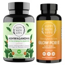 Happy Healthy Hippie Glow for It Aspaxanthin Supplement & Βιολογικές κάψουλες Ashwagandha