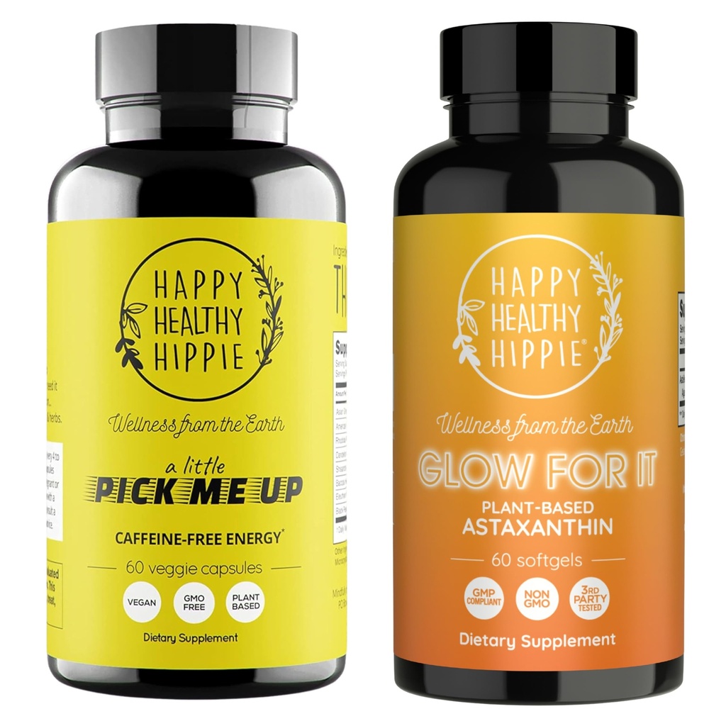 Happy Healthy Hippie Glow for It Aspaxanthin Supplement & A little pick Me Up Φυσικής Ενέργειας Χάπια