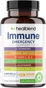 healblend 10 in 1 Immune Support Supplement Booster with Elderberry, Zinc, Echinacea, Turmeric, Lactobacillus Acidophilus, for Adults [120 Capsules]