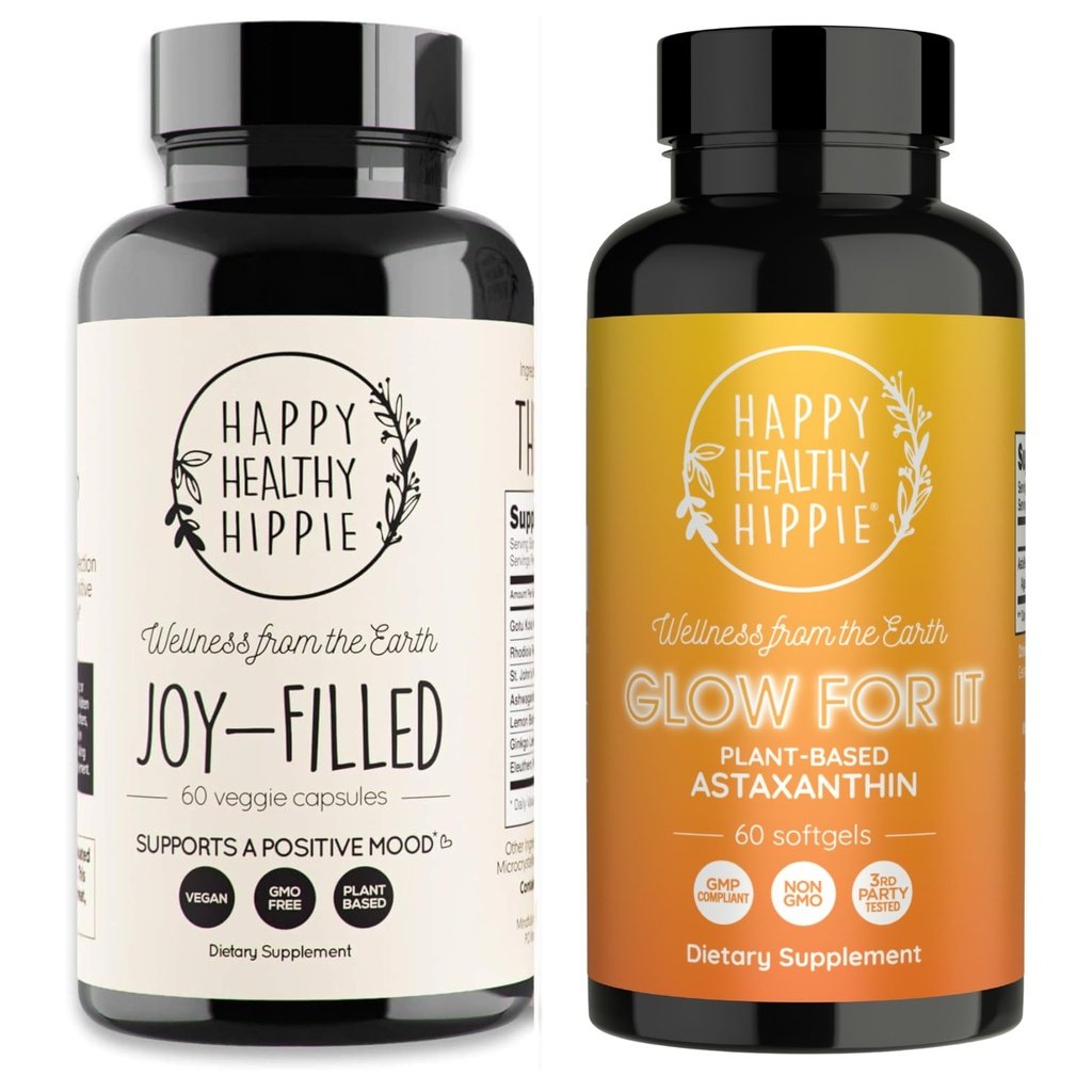 Happy Healthy Hippie Glow for It Aspaxanthin Supplement & Joy-Filled συμπλήρωμα υποστήριξης Mood