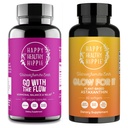 Happy Healthy Hippie Glow for It Aspaxanthin Supplement & Go with The Flow Hormone Balance for Women