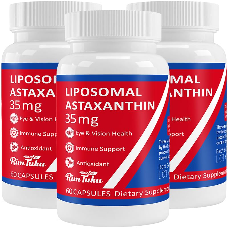 35mg συμπλήρωμα λιποσωμικής ασταξανθίνης - Ισχυρή αντιοξειδωτική υποστήριξη για το δέρμα, κοινή & οφθαλμική υγεία - Φυσική φόρμουλα κατά της γήρανσης με καθαρή ασταξανθίνη - Vegan, μη ΓΤΟ, 180 κάψουλες