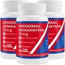 35mg συμπλήρωμα λιποσωμικής ασταξανθίνης - Ισχυρή αντιοξειδωτική υποστήριξη για το δέρμα, κοινή & οφθαλμική υγεία - Φυσική φόρμουλα κατά της γήρανσης με καθαρή ασταξανθίνη - Vegan, μη ΓΤΟ, 180 κάψουλες
