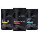 Sports Research® Antioxidant Support Pack w/Triple Strength Vegan Aspaxanthin Supplement from Algae, Omega-3 Fish Oil 1250mg, and Vitamin D3 5000iu & Mk7 Vitamin K2 with Coconut MCT Λάδι