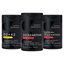 Sports Research® Antioxidant Support Pack w/Astaxanthin 12mg, Vitamin D3 5000iu + K2 100mcg, και Lutein 20mg + Zeaxanthin 4mg Συμπληρώματα - Vegan Certified · Non-GMO · Gluten & Soy Free