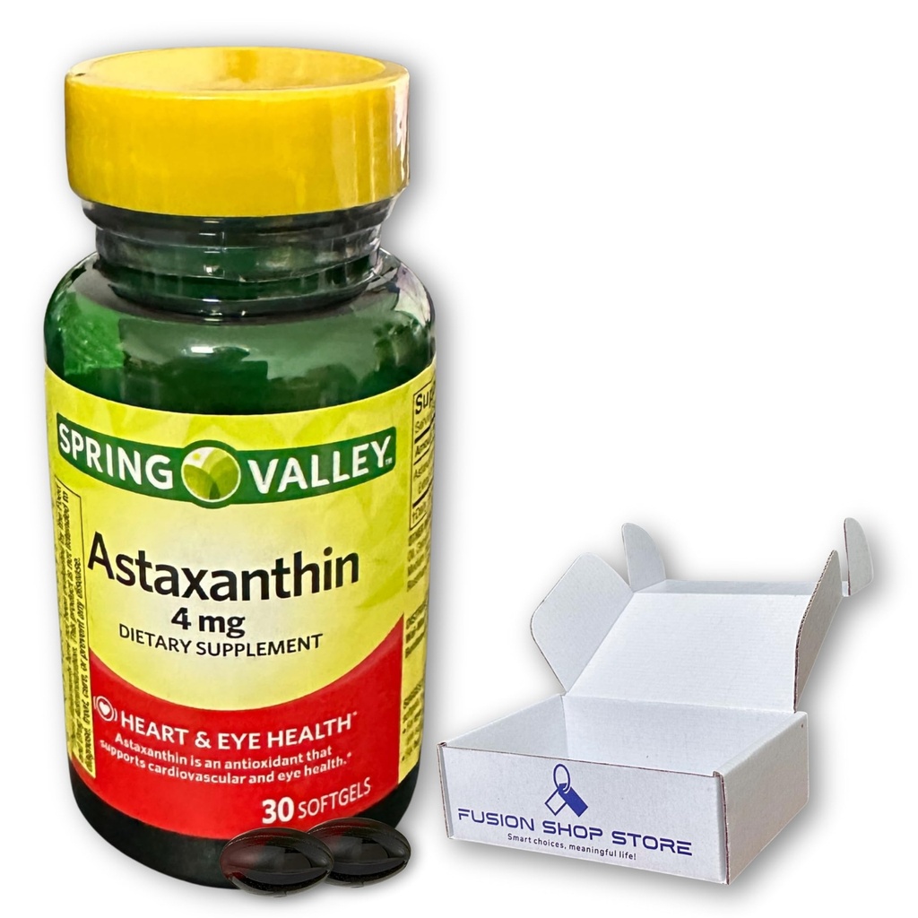 Ασταξανθίνη 4 mg- 30 Softgels (πακέτο του 1), Boxed by Fusion Shop Store