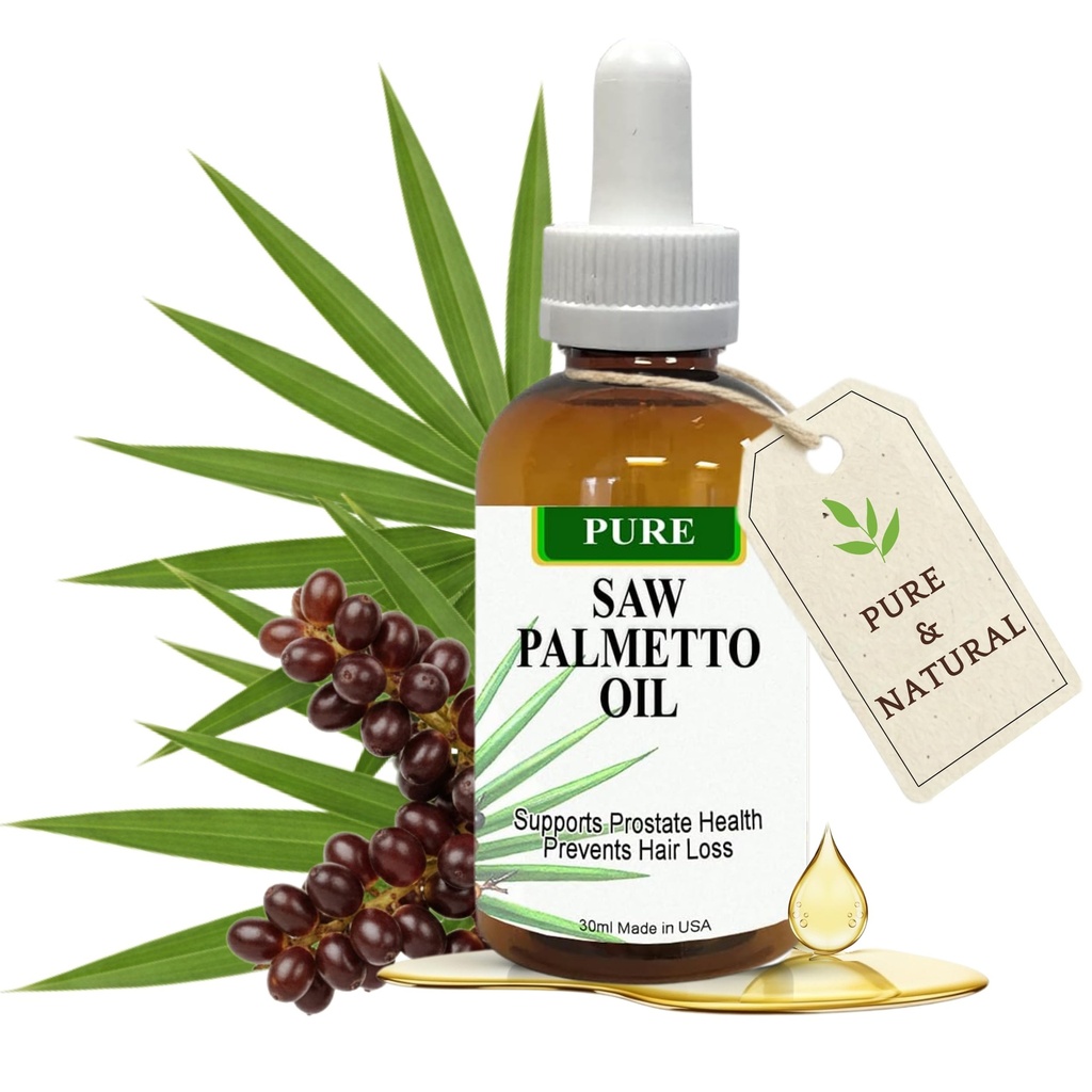 Pure Saw Palmetto Oil – 95-98% συμπυκνωμένο οργανικό εκχύλισμα – Liquid Saw Palmetto για άνδρες και γυναίκες – Εναλλακτική στις κάψουλες & σκόνη – 1 FL Oz