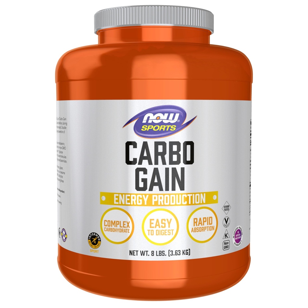 NOW Τρόφιμα Αθλητική Διατροφή, Carbo Gain σκόνη (Maltodextrin), ταχεία απορρόφηση, παραγωγή ενέργειας, 8-Pound