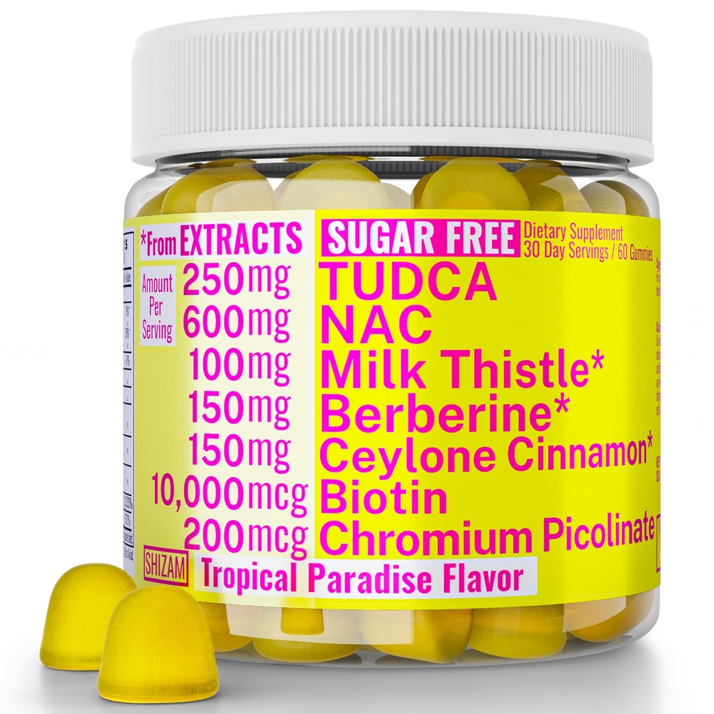 Χωρίς ζάχαρη Gummies Gummies με Chromium Picolinate TUDCA NAC Βιολογικό Κεϋλάνη Κανέλα Γάλα Thistle Βερβερίνη 